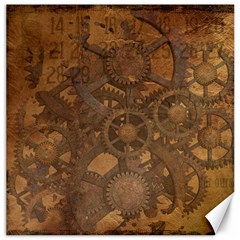 Background Steampunk Gears Grunge Canvas 16  X 16   by Nexatart