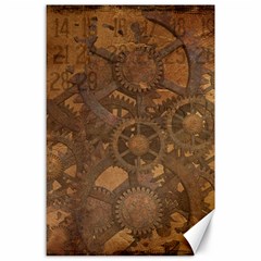 Background Steampunk Gears Grunge Canvas 24  X 36  by Nexatart