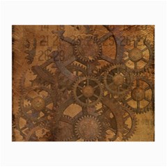 Background Steampunk Gears Grunge Small Glasses Cloth (2-side) by Nexatart