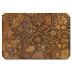 Background Steampunk Gears Grunge Large Doormat  by Nexatart