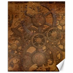 Background Steampunk Gears Grunge Canvas 11  X 14   by Nexatart