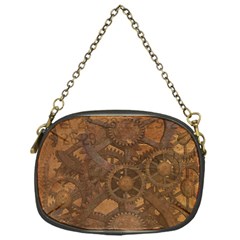 Background Steampunk Gears Grunge Chain Purses (one Side)  by Nexatart