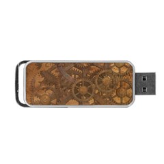 Background Steampunk Gears Grunge Portable Usb Flash (two Sides) by Nexatart