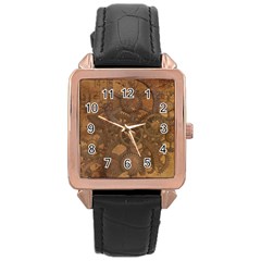 Background Steampunk Gears Grunge Rose Gold Leather Watch  by Nexatart