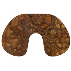 Background Steampunk Gears Grunge Travel Neck Pillows by Nexatart