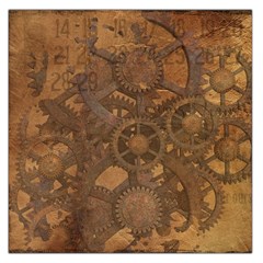 Background Steampunk Gears Grunge Large Satin Scarf (square) by Nexatart