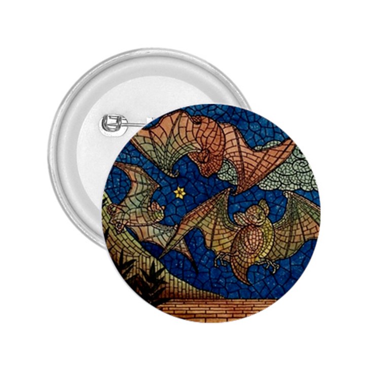 Bats Cubism Mosaic Vintage 2.25  Buttons