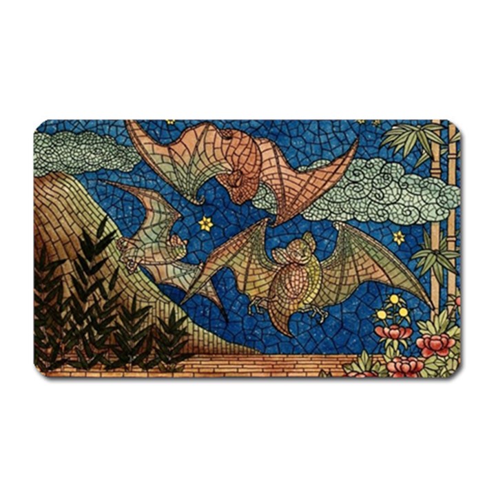 Bats Cubism Mosaic Vintage Magnet (Rectangular)