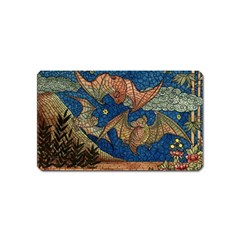 Bats Cubism Mosaic Vintage Magnet (name Card) by Nexatart