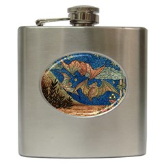 Bats Cubism Mosaic Vintage Hip Flask (6 Oz) by Nexatart