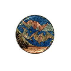 Bats Cubism Mosaic Vintage Hat Clip Ball Marker (4 Pack)