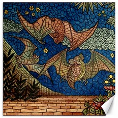 Bats Cubism Mosaic Vintage Canvas 12  X 12   by Nexatart