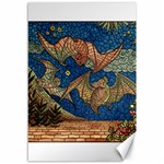 Bats Cubism Mosaic Vintage Canvas 12  x 18   11.88 x17.36  Canvas - 1