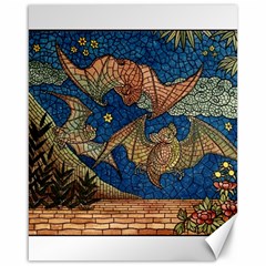 Bats Cubism Mosaic Vintage Canvas 16  X 20   by Nexatart