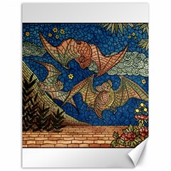 Bats Cubism Mosaic Vintage Canvas 18  X 24   by Nexatart