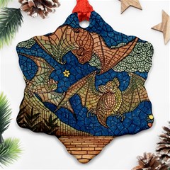 Bats Cubism Mosaic Vintage Ornament (snowflake) by Nexatart