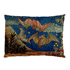 Bats Cubism Mosaic Vintage Pillow Case (two Sides) by Nexatart