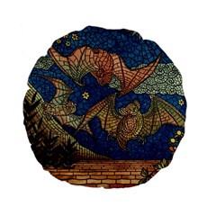 Bats Cubism Mosaic Vintage Standard 15  Premium Flano Round Cushions by Nexatart