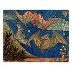 Bats Cubism Mosaic Vintage Double Sided Flano Blanket (Large)  80 x60  Blanket Front