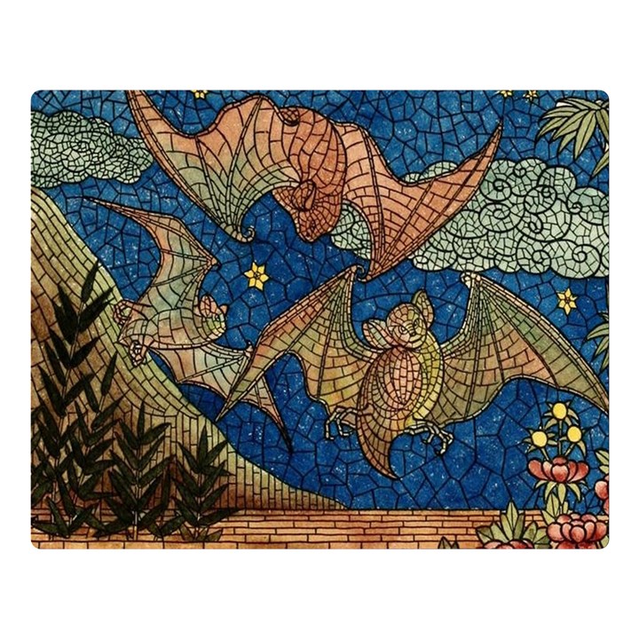 Bats Cubism Mosaic Vintage Double Sided Flano Blanket (Large) 