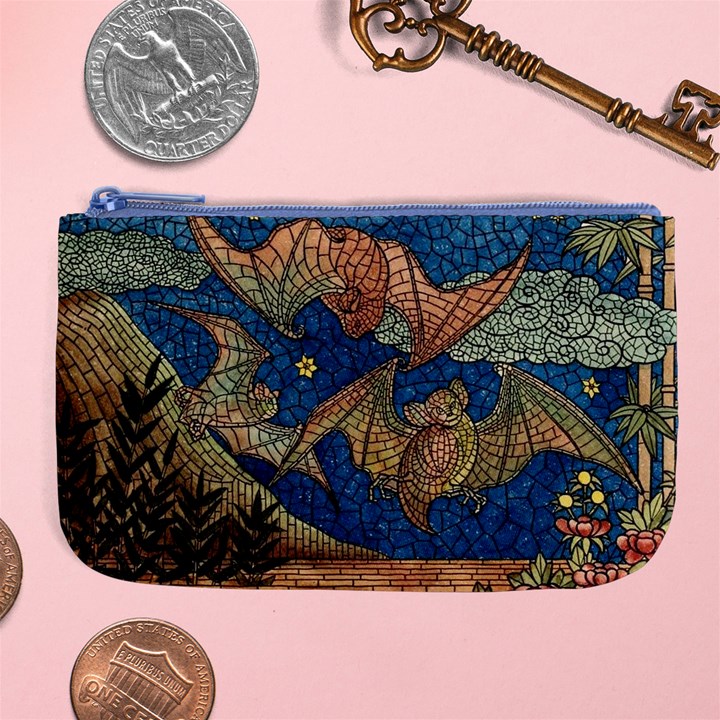 Bats Cubism Mosaic Vintage Large Coin Purse