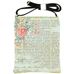 Vintage Floral Background Paper Shoulder Sling Bags by Nexatart