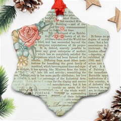 Vintage Floral Background Paper Snowflake Ornament (two Sides) by Nexatart