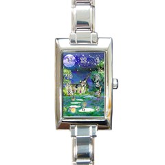 Background Fairy Tale Watercolor Rectangle Italian Charm Watch