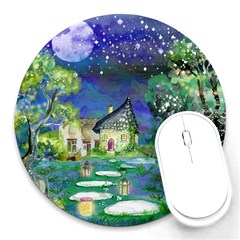 Background Fairy Tale Watercolor Round Mousepads