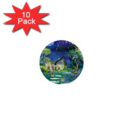 Background Fairy Tale Watercolor 1  Mini Buttons (10 pack) 