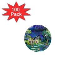 Background Fairy Tale Watercolor 1  Mini Magnets (100 pack) 