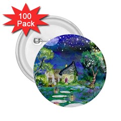 Background Fairy Tale Watercolor 2.25  Buttons (100 pack) 