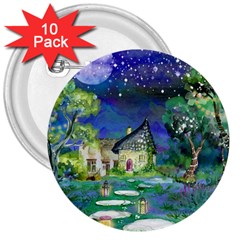 Background Fairy Tale Watercolor 3  Buttons (10 pack) 