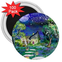 Background Fairy Tale Watercolor 3  Magnets (100 pack)