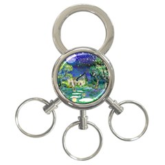 Background Fairy Tale Watercolor 3-Ring Key Chains