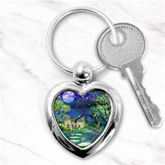 Background Fairy Tale Watercolor Key Chains (heart)  by Nexatart