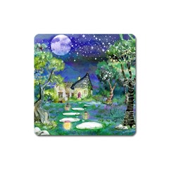 Background Fairy Tale Watercolor Square Magnet