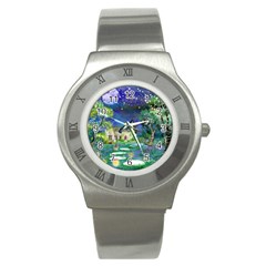 Background Fairy Tale Watercolor Stainless Steel Watch