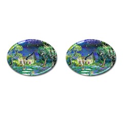 Background Fairy Tale Watercolor Cufflinks (Oval)