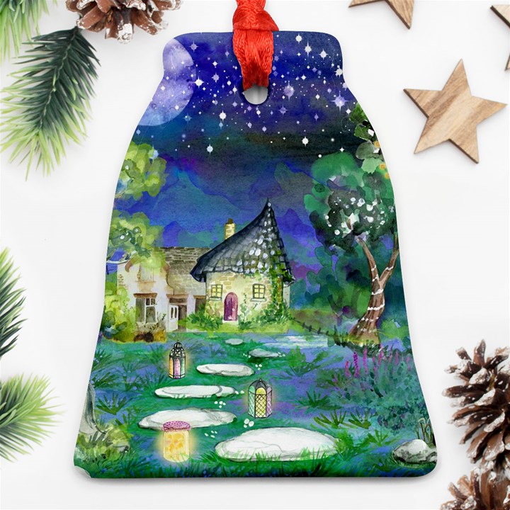 Background Fairy Tale Watercolor Ornament (Bell)