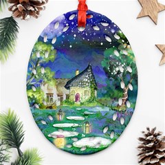 Background Fairy Tale Watercolor Ornament (oval Filigree) by Nexatart