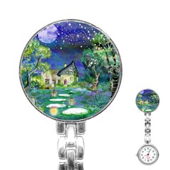 Background Fairy Tale Watercolor Stainless Steel Nurses Watch