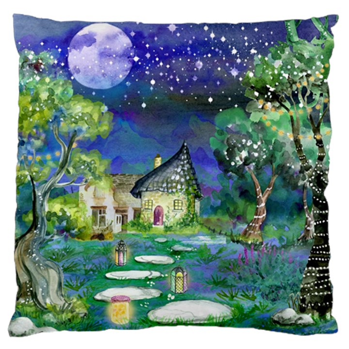 Background Fairy Tale Watercolor Large Flano Cushion Case (One Side)