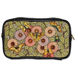 Flower Butterfly Cubism Mosaic Toiletries Bags by Nexatart