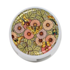 Flower Butterfly Cubism Mosaic 4-port Usb Hub (one Side) by Nexatart