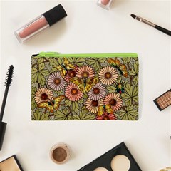 Flower Butterfly Cubism Mosaic Cosmetic Bag (xs) by Nexatart