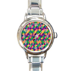 Background Geometric Triangle Round Italian Charm Watch