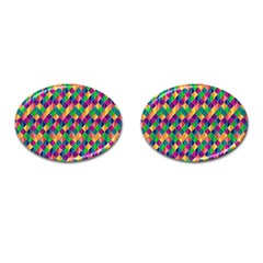 Background Geometric Triangle Cufflinks (Oval)