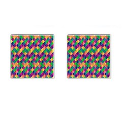 Background Geometric Triangle Cufflinks (Square)