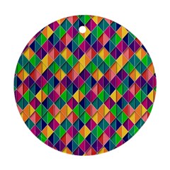 Background Geometric Triangle Round Ornament (Two Sides)